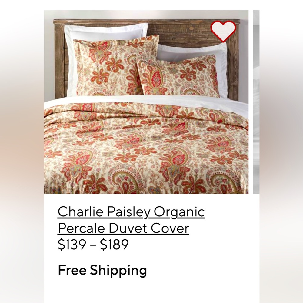 Pottery Barn Queen duvet with two shams